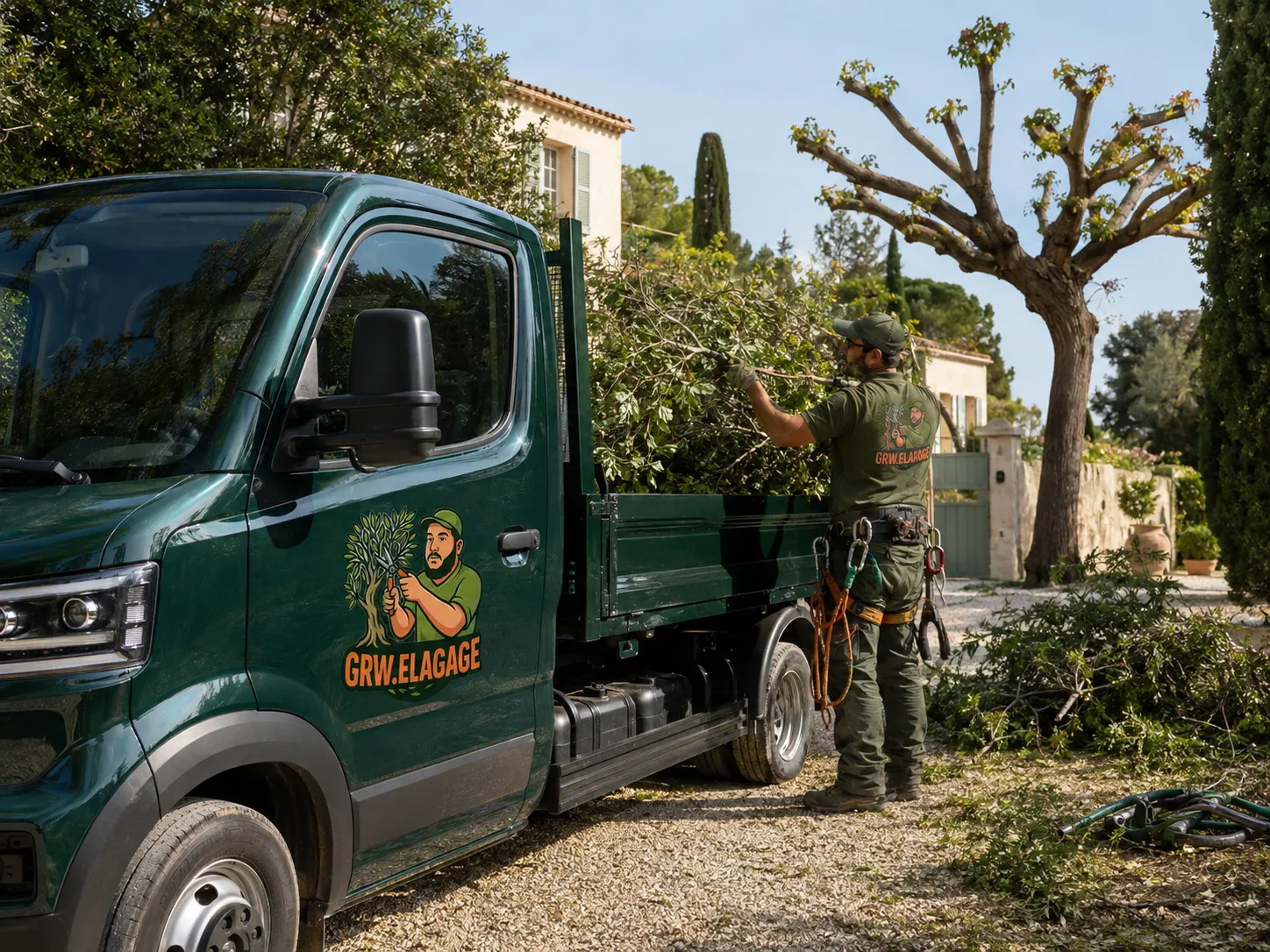 Élagage d’un arbre à Lunel avec coupe soignée par GRW ÉLAGAGE